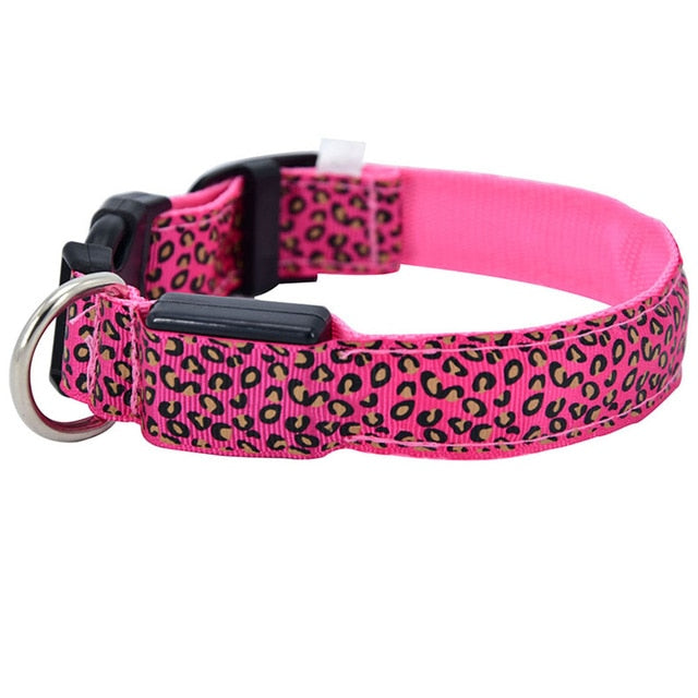 Collier lumineux LED imprimé léopard
