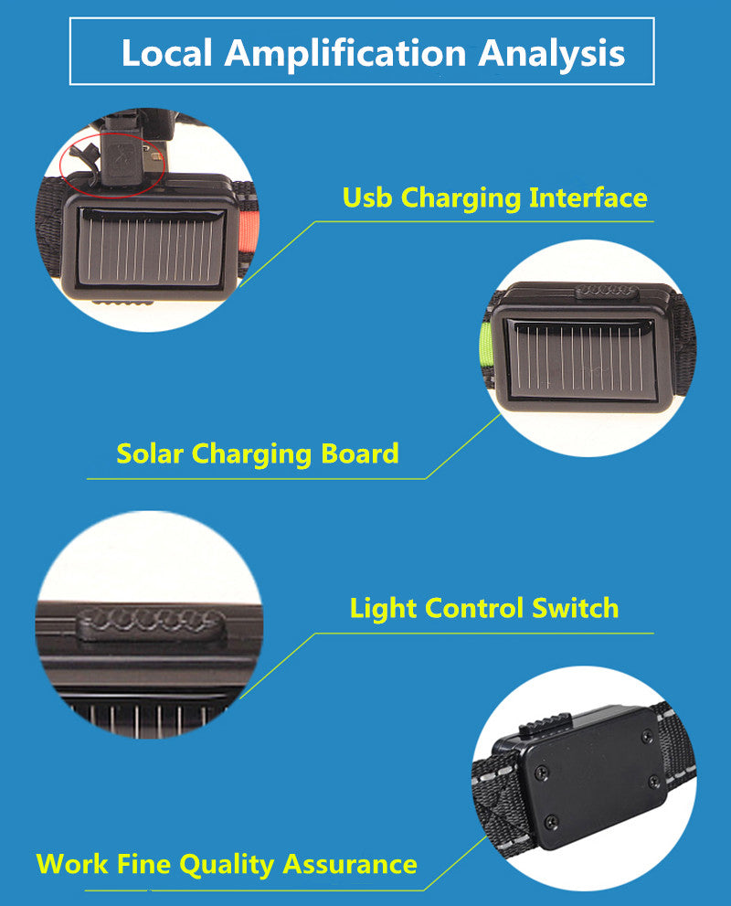 Collier lumineux LED rechargement solaire ou USB
