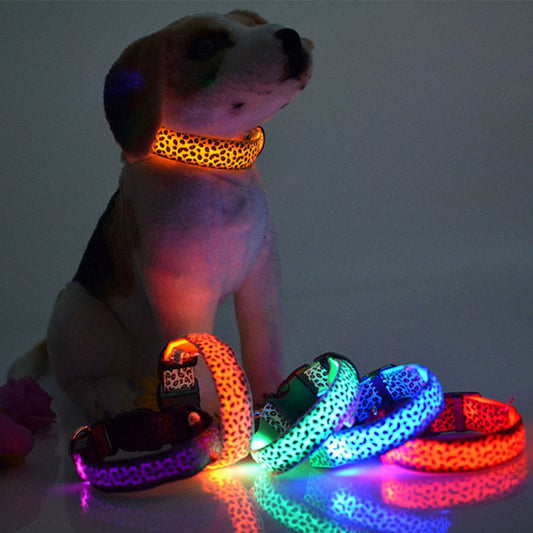 Collier lumineux LED imprimé léopard